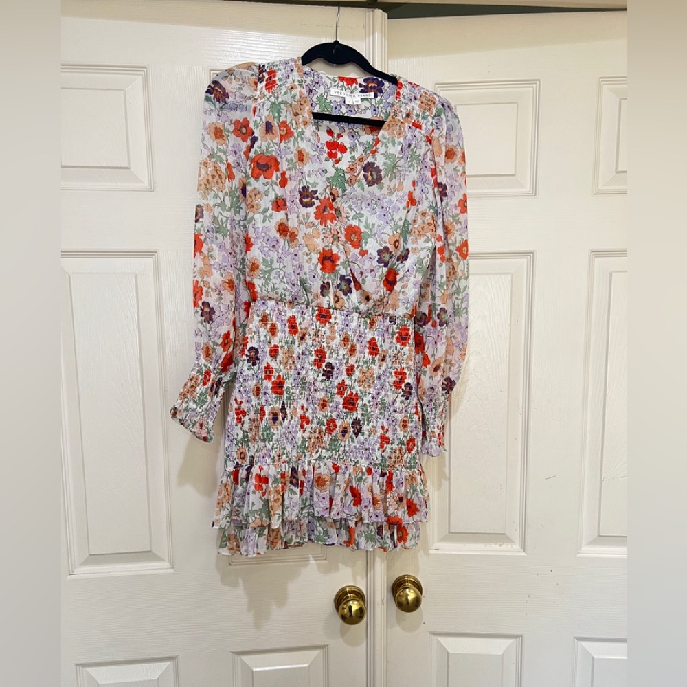 Veronica Beard "Saera" Floral Smocked Mini Dress - Women's size 0